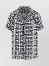 Balmain Lapel Shirt Geometric Pattern In Black