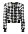 Balmain Casual Jacket With Houndstooth Pattern In Black