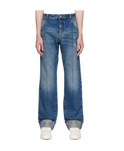 Balmain Blue Straight Jeans In Vintage Blue Wash