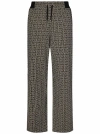 Balmain Off-white & Black Casual Monogram Sweatpants In Grey