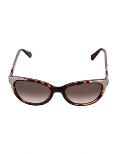 Pre-owned Balmain Cat-eye Gradient Sunglasses In Brown
