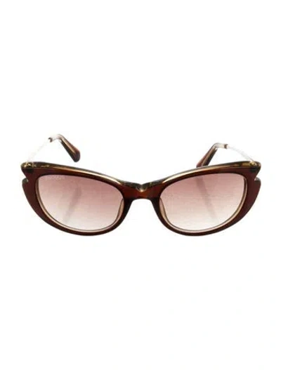 Pre-owned Balmain Cat-eye Gradient Sunglasses In Brown