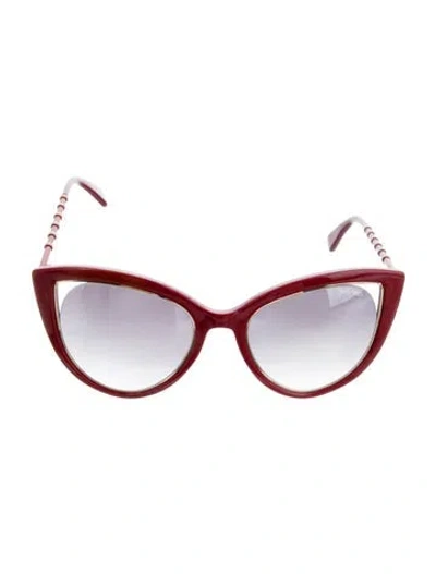 Pre-owned Balmain Cat-eye Gradient Sunglasses In Red