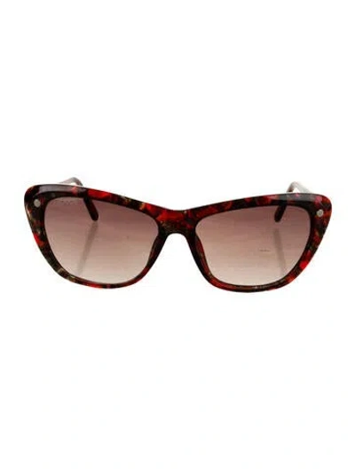 Pre-owned Balmain Cat-eye Gradient Sunglasses In Red