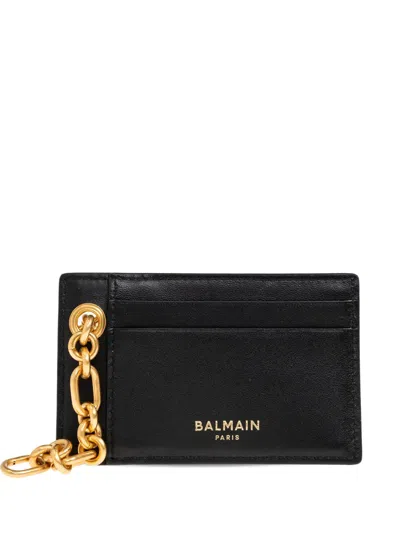 Balmain Chain-detail Card Holder In Black