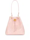Balmain Chain Drawstring Leather Backpack In Pink