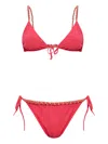Balmain Chain-embellished Triangle Bikini In Red