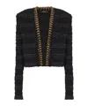 Balmain Chains Details Side To Side Tweed Jacket In Black