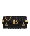 Balmain Chain Link Embossed Shoulder Bag In Black