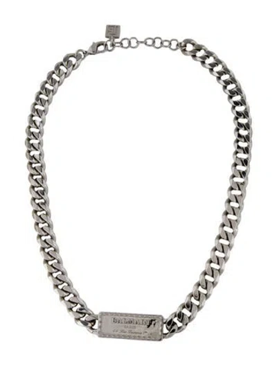 Pre-owned Balmain Chain Link Signature Tubular Necklace, 21.5" In Multi