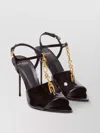 Balmain Sync Patent Leather Sandals With Heel In Black