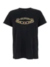 Balmain Black Crewneck T-shirt With Logo Print On The Front In Black