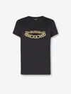 Balmain Black Crewneck T-shirt With Logo Print On The Front