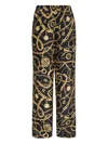 Balmain Chain-print Silk Trousers In Black