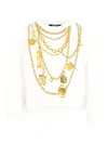 Balmain Chain-print Sweatshirt In White