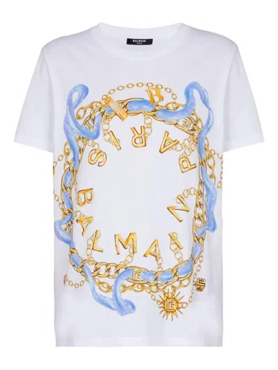 BALMAIN BALMAIN CHAIN PRINT T-SHIRT