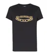 Balmain Black Crewneck T-shirt With Logo Print On The Front
