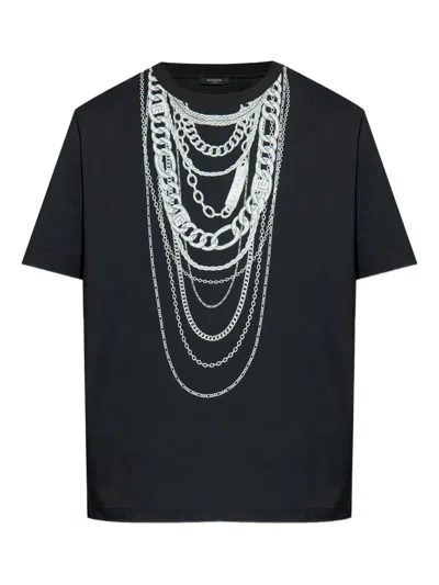 BALMAIN CHAIN-PRINT T-SHIRT
