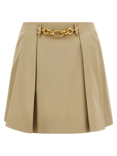 Balmain Chain Skirt Skirts Beige In Neutral
