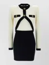 Balmain 'chain Trim Fitted Button Sleeve' Dress