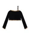Balmain Chain-trim Knitted Crop Top In Black