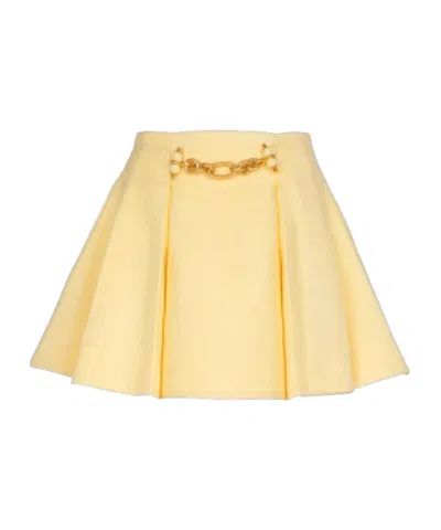 Balmain Chain-detail Mini Skirt In Yellow