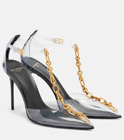 Balmain Chain-detail Pvc Slingback Pumps In Transparent
