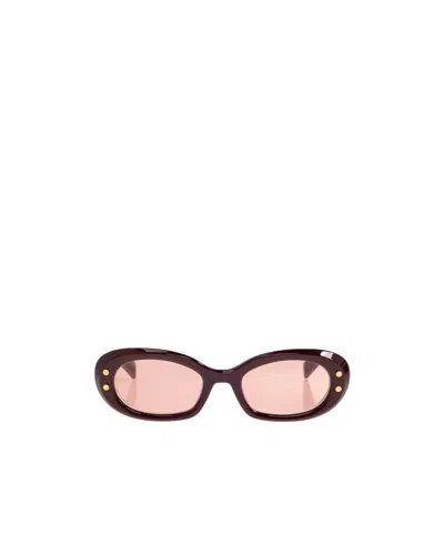 Balmain Chain-detail Sunglasses In Burgundy