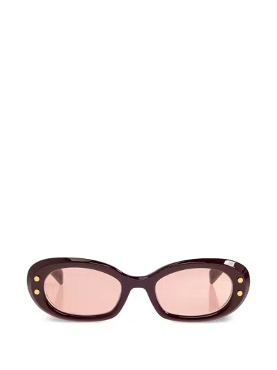 Balmain 搭链细节太阳眼镜 In Red