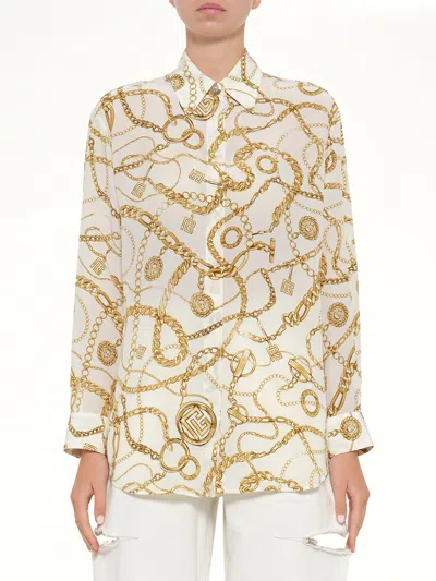 BALMAIN CHAINS PRINTED T-SHIRT