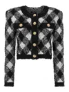 Balmain Vichy Tweed Short Jacket