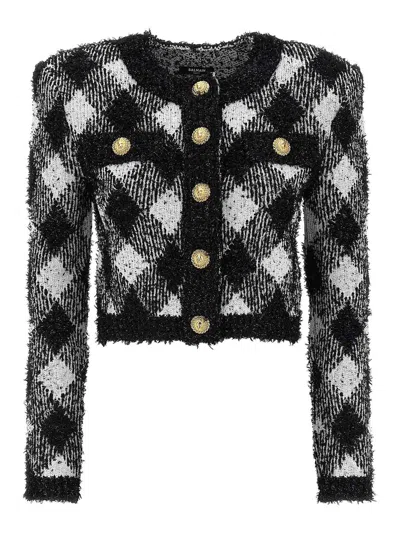 Balmain Vichy Tweed Short Jacket