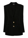 Balmain Logo Button Double-breasted Blazer In Negro