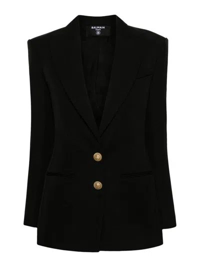 BALMAIN WOOL SINGLE BREASTED JACKET