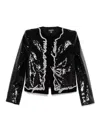 Balmain Love Letter Sequined Jacket In Black