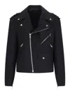 Balmain Wool Felt Biker Jacket In In Black