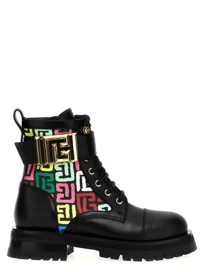 Balmain Charlie Ankle Boots In Multicolor