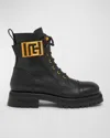 Balmain Combat Ankle Boots In 0pa Noir