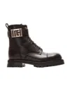 Balmain Charlie Leather Combat Boots In Black
