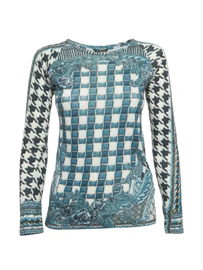 Pre-owned Balmain Chcked Top In Blue