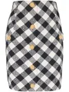Balmain Check-pattern Mini Skirt In 黑色