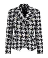 Balmain Distressed Lapel Jacket Structured Shoulders In Multi