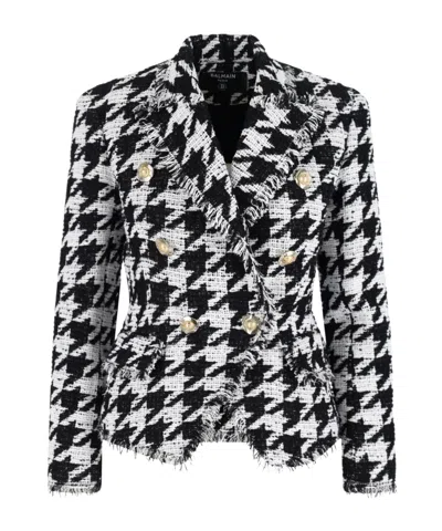 BALMAIN BALMAIN CHECK PATTERNED TWEED BLAZER
