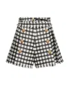BALMAIN CHECKED BUTTON-EMBELLISHED TWEED SHORTS
