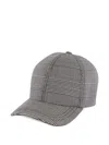 Balmain Checked Cap In Gray