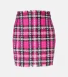 Balmain Checked Cotton And Wool-blend Tweed Miniskirt In Pink