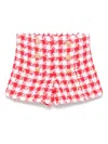 Balmain Checked Shorts In Red