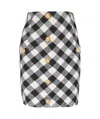 Balmain Check-pattern Mini Skirt In Gray
