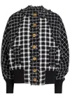 Balmain Oversized Bomber Jacket In Mixed Tweed In Black