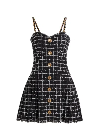 BALMAIN BALMAIN CHECKED TWEED MINI DRESS